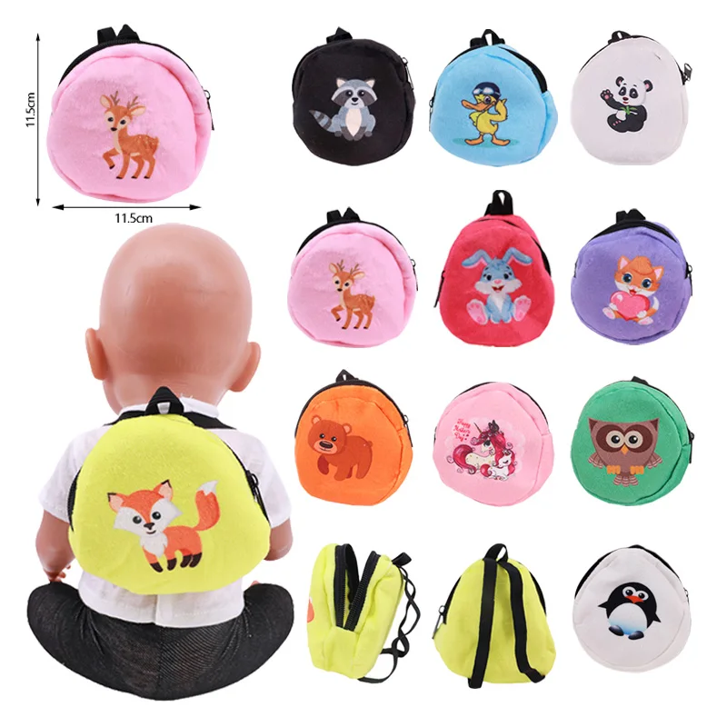 

2021 New Baby New Born Fit 18 inch Doll Clothes Accessories Animal Backpack For Baby Birthday Gift