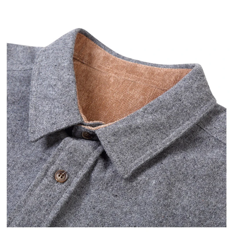 Красивая Мужская однотонная Модная рубашка с лацканами на пуговицах новая