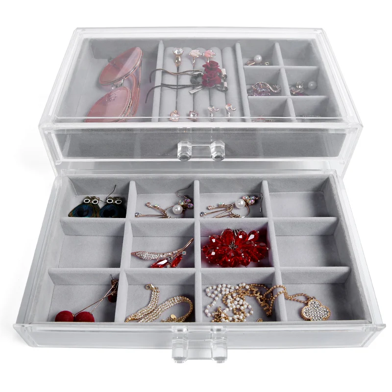 Прозрачный акриловый ящик принцесса ювелирный комод бархатная тарелка коробка