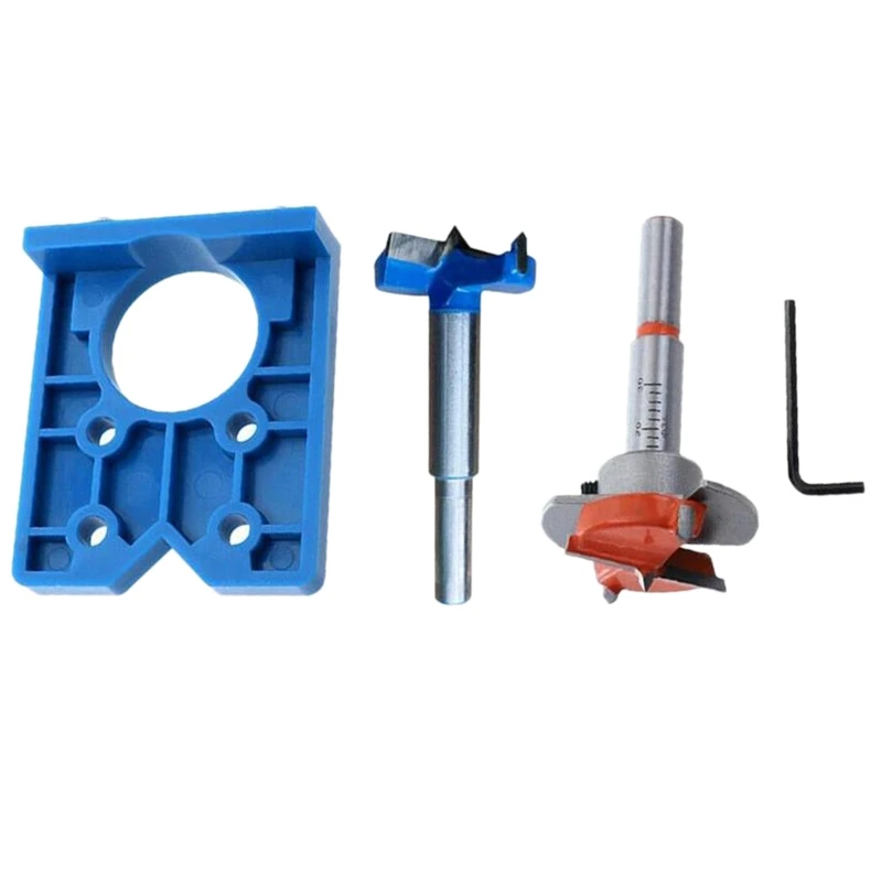 

4Pc 35mm Cabinet Hinge Jig Drilling Installation Wood Hole Saw Drill Locator Guide Template Positioner Woodworking Tools