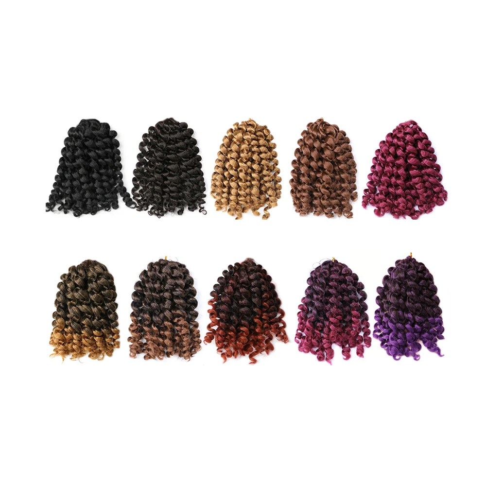 

Natifah Jumpy Wand Curl Jamaican Bounce Synthetic Braiding Hair Extensions 10 Inch 80g Crochet Braid Curly Twists Hair For Women