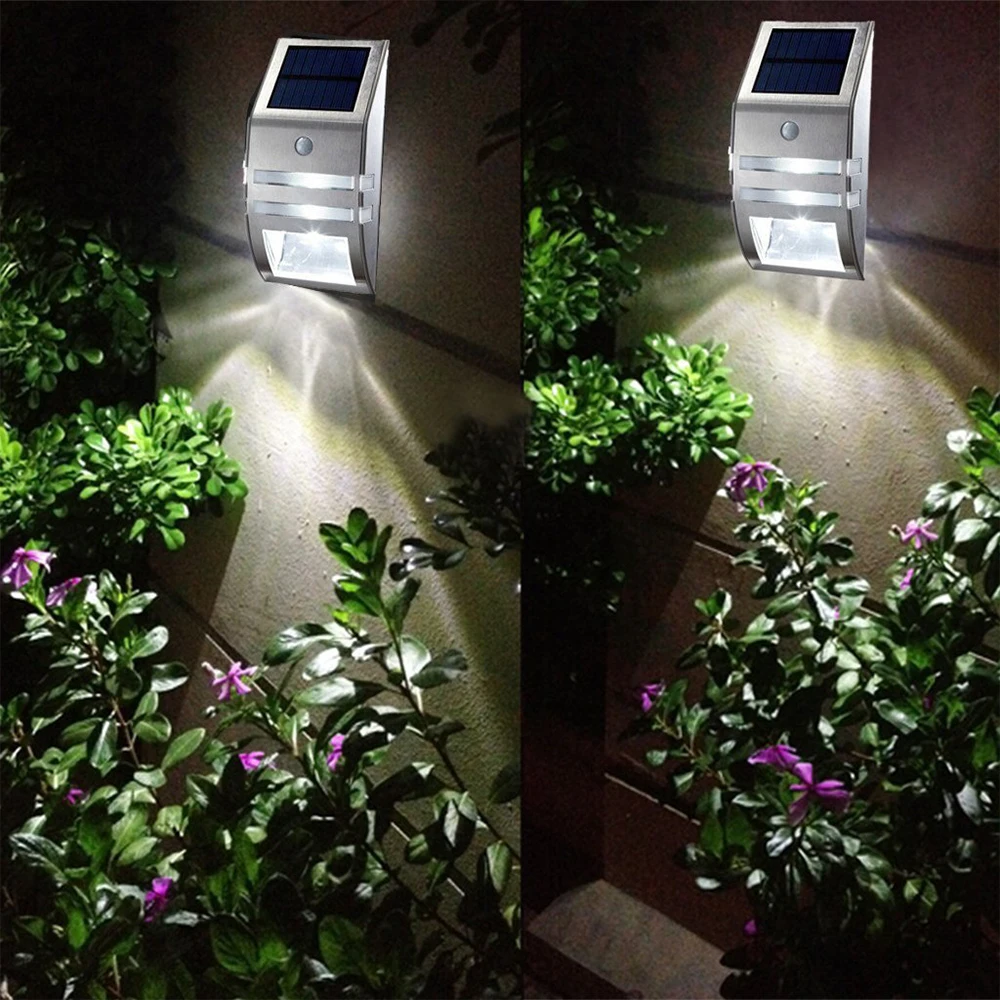 

BORUiT LED Solar Light Outdoor Solar Powered Security Lighting Lamp PIR Motion Sensor Wall Light for Garden Yard Path Decoration