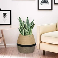 cotton rope woven flower basket flower pot living room furnishings collapsible storage basket plant basket straw woven