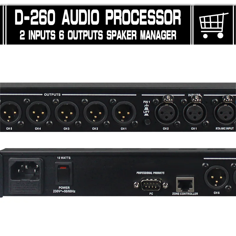 Высокое качество DSP D-260 стиль аудио динамик цифровой процессор