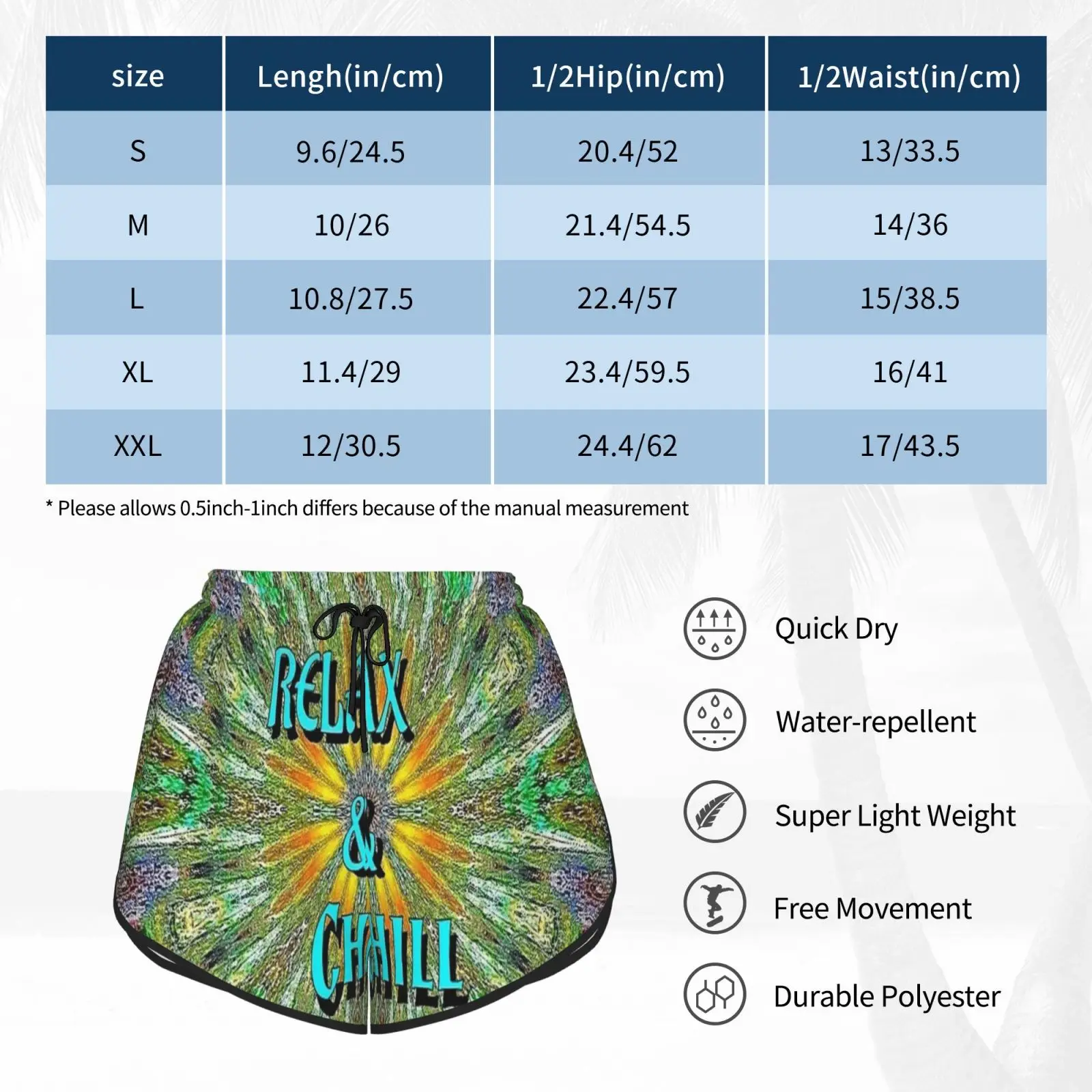 

Relax And Chill Colorful Geometry Pattern Swim Shorts Quick Dry Women Beach Short Pattern Relax Chill Calm Lie Down Loosen