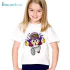 Милые детские Забавные футболки с аниме принтом Arale, детские летние футболки для мальчиков и девочек, повседневные топы, детская одежда, oHKP5110