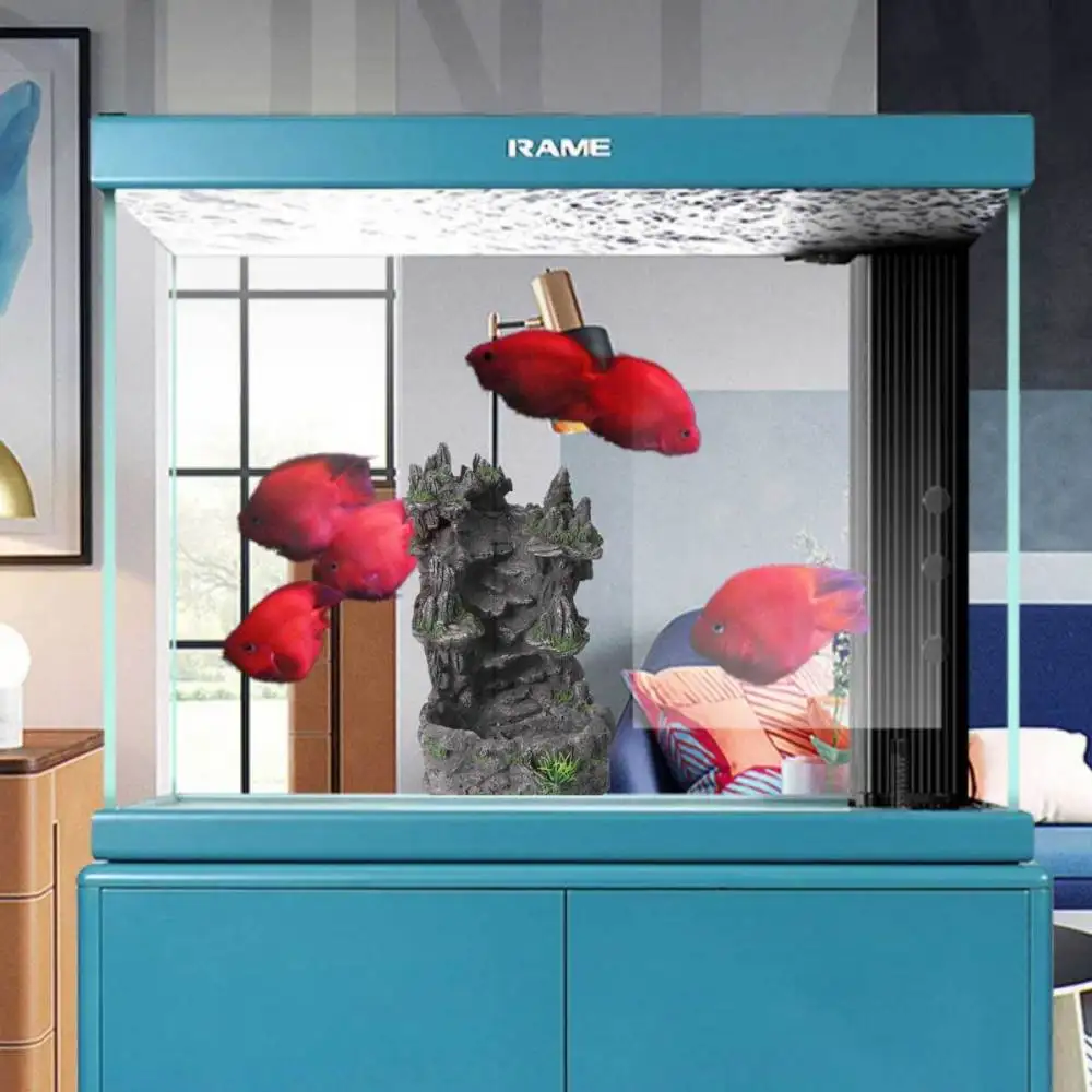 

1pc Fish Tank Landscaping Water Quicksand Waterfall Resin Rockery Landscaping Decoration Creative Aquarium Ornament