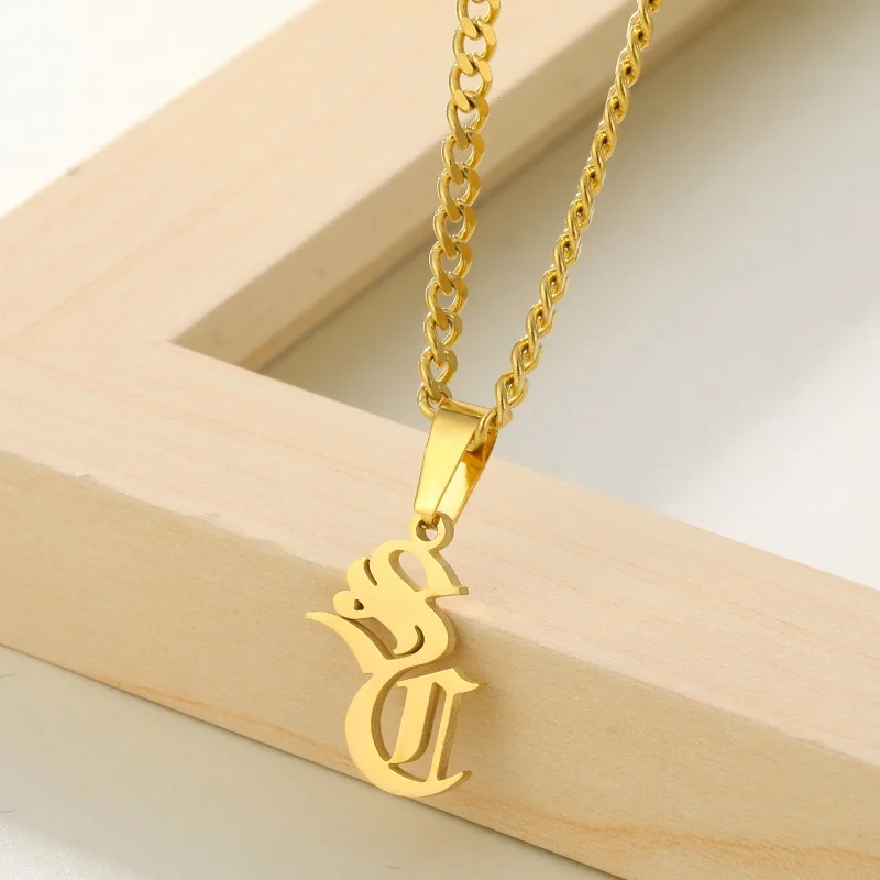 Ожерелья и подвески с именными буквами на заказ кубинская цепочка 3 мм из