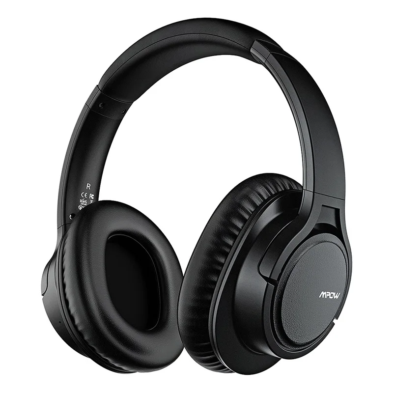 Black Headphone Mpow H7 Plus супер мягкие большие наушники беспроводные наушники APTX наушники с шумоподавлением с микрофоном и дополнительными наушниками и сумкой для переноски - Цвет: Black Headphone