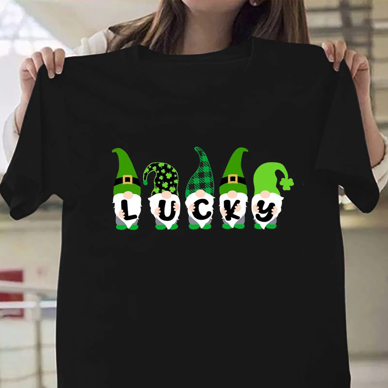 

Unisex T-shirt St. Patrick's Day Funny Print Casual Solid Color Short Sleeve Tops Fashion Harajuku T-shirt Female T-Shirt Tops