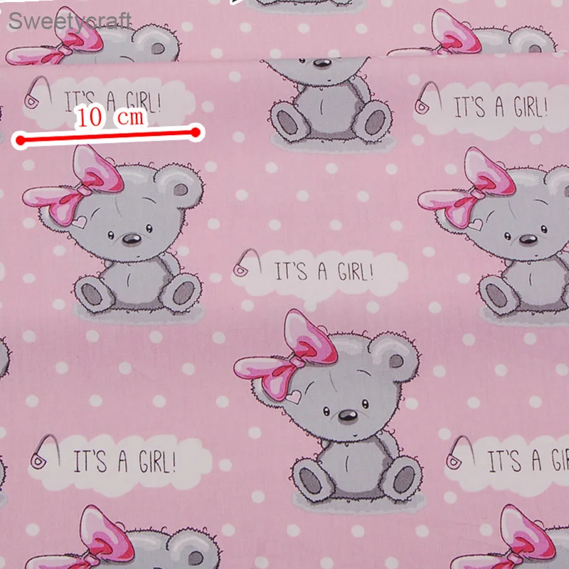 50*160 см с принтом для девочек и мальчиков рисунком медведя хлопок твил ткань пике