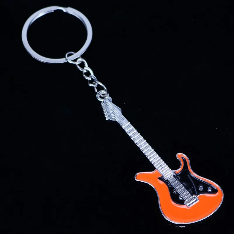 Мужские и женские Брелки для гитары Розовые синие красные черные брелки ключей