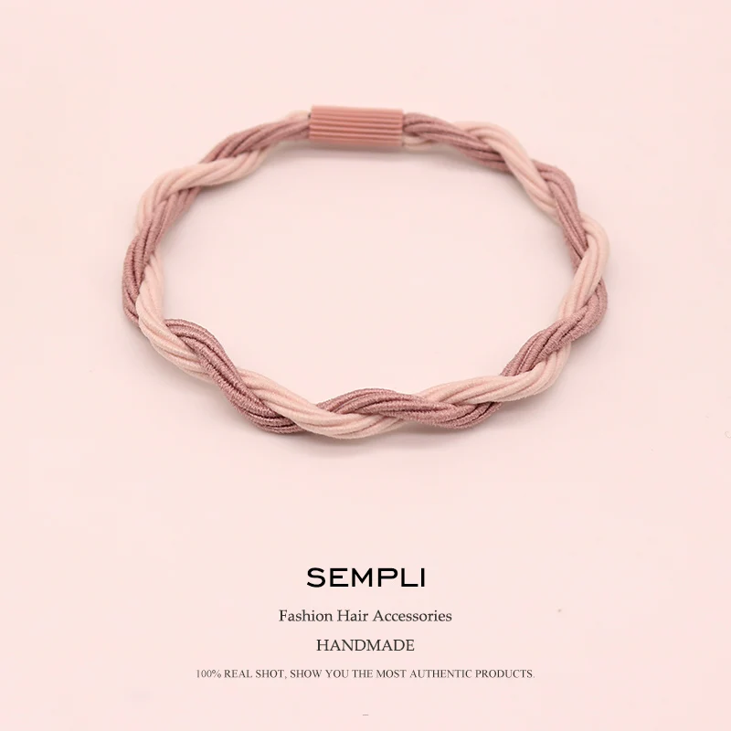 

Sempli 100% Nylon Elastic Hair Band Headband Bohemian Double Color Elastic Hair Bands for Kid Hair Rubber Band Hair Accessories