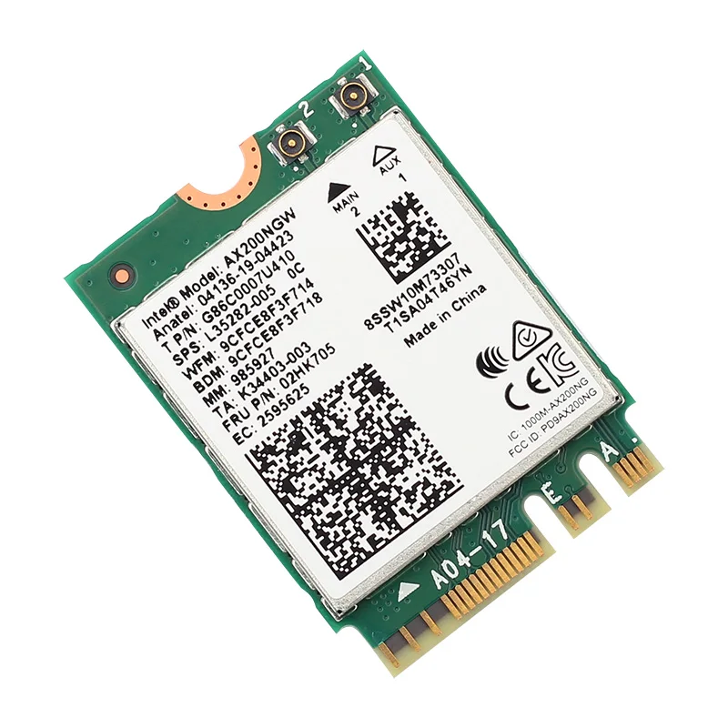 Wi-Fi PCI-E  AX200 NGFF M.2 Wi-Fi  2400 / Bluetooth 5, 1  802.11ac/ax Windows 10