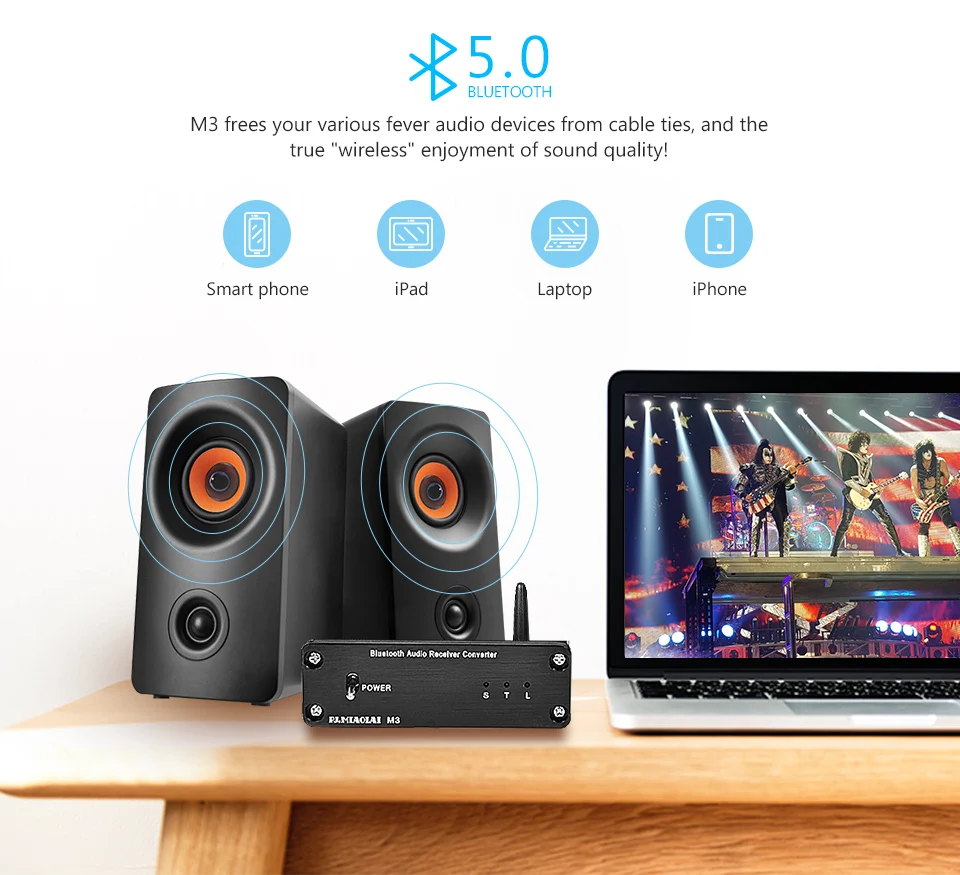 PJ. MIAOLAI M3 Fever HIFI Bluetooth 5,0 адаптер аудио приемник волокно коаксиальный без потерь декодирование RCA выход для усилителя