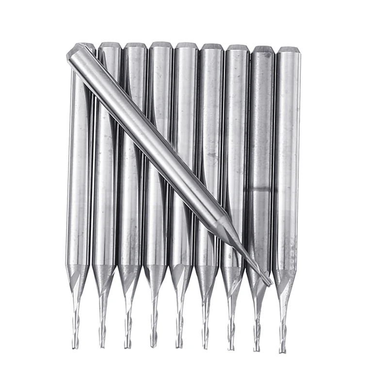 10 шт. твердосплавные концевые фрезы с 2 канавками 1 мм|Фреза| |