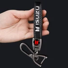 Брелок для ключей со стальной пряжкой и кожаным логотипом автомобиля, модный брелок для ключей для Isuzu Elf Nqr 75 Mu Forward Rodeo D Max 2021 Bighorn Trooper