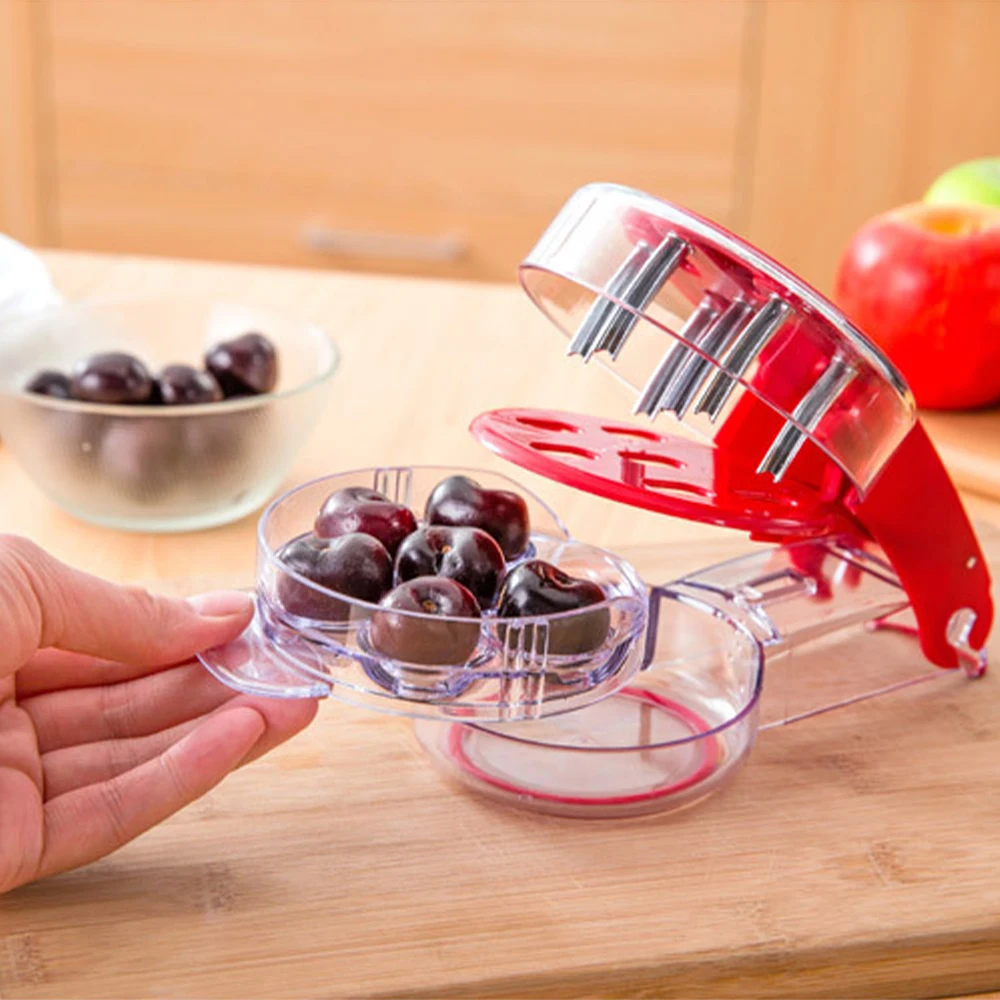 Косточка Для вишни с 6 отверстиями и контейнером кухонные приспособления