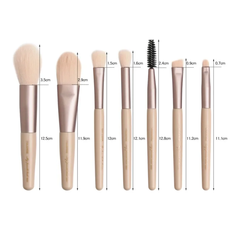 7 шт./компл. набор кистей для макияжа лица тональный порошок тени век подводка