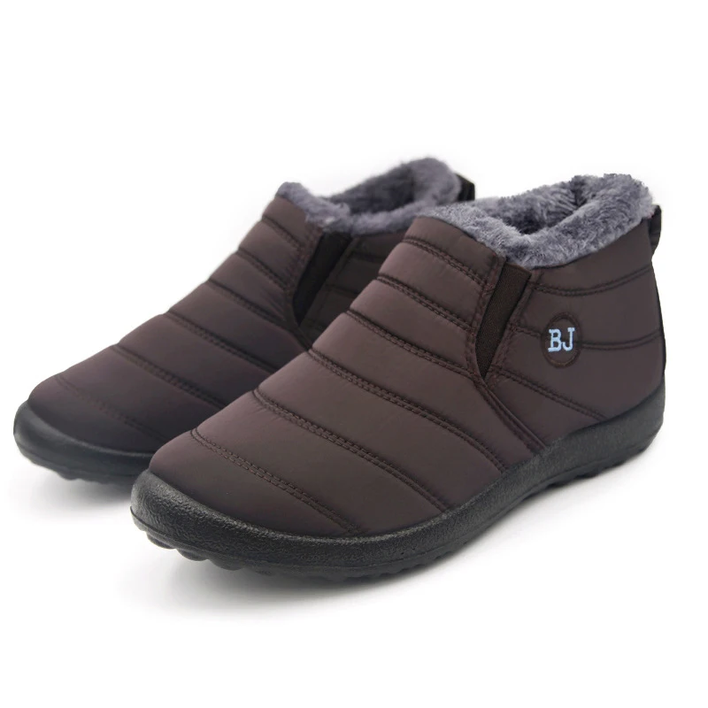 Cotton Shoes Winter For Men And Women Outdoor Cotton Shoes Plush Warm Thickened Cold Resistant Women's Boots Big Size 36-45