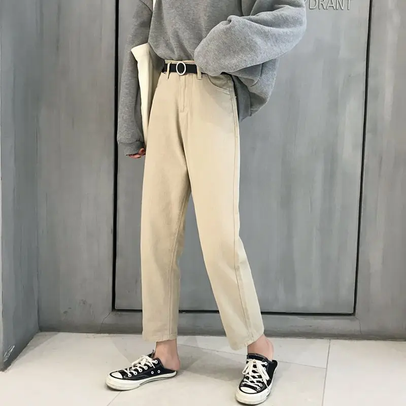 Джинсы женские шикарные свободные Простые повседневные универсальные в