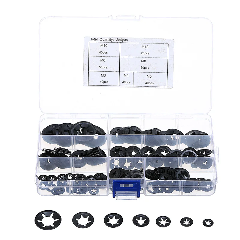 

Mayitr 280pcs Car Auto Internal Tooth Starlock Lock Washers Clamping Washers M3-M12 Assorted Tool Parts