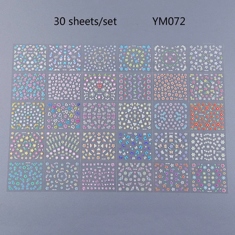 30 листов/Набор детских стикеров для ногтей 3D стикер новый японский маленький