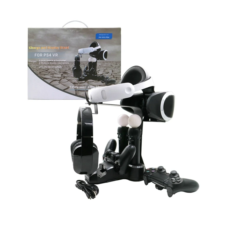 

VR Stand Set with Seat Charger, Four Handles for PS4