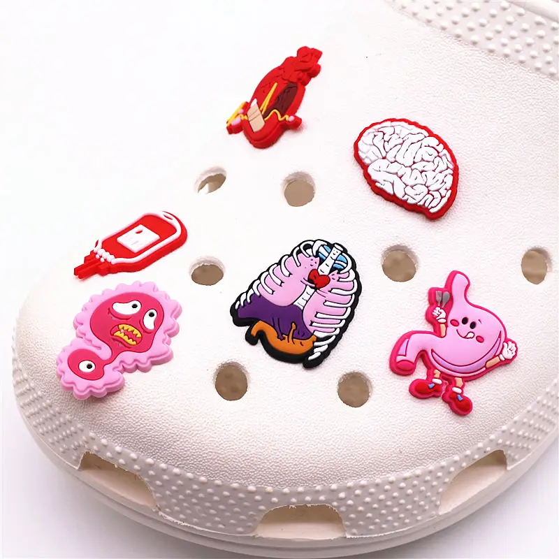Novelty Medical style Shoe Charms Accessories Viscera Haslet PVC Shoe Decoration Designer for croc jibz Kids X-mas Party Gifts