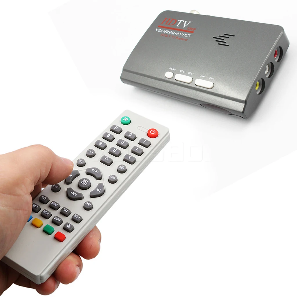 DVB-T/DVB-T2 ТВ-тюнер ресивер DVB T/T2 ТВ-приставка VGA AV CVBS 1080P HDMI Цифровой HD спутниковый ресивер с пультом дистанционного управления