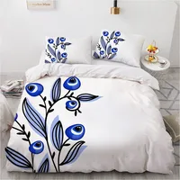 210x210cm Bed Linen White Bedclothes 3D Bedding Set Duvet Cover Sets Evil Eye Design King Queen Full Twin Double Single Size