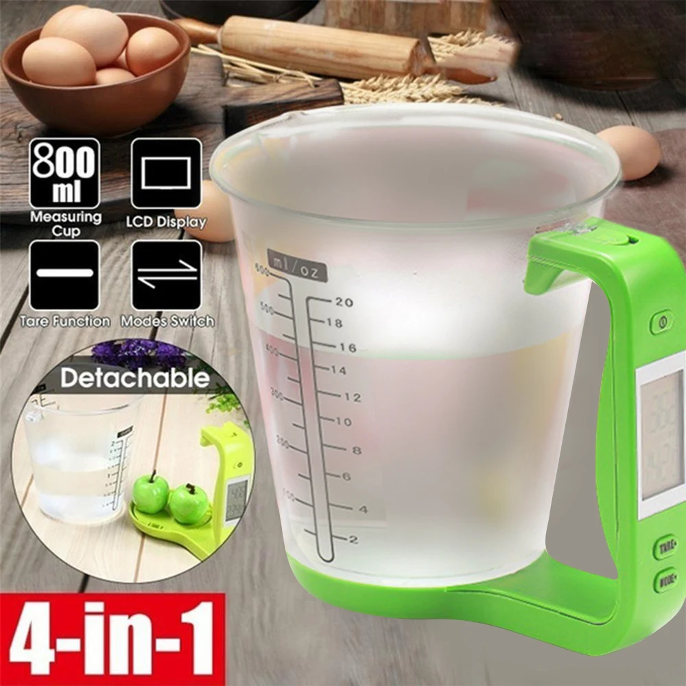 

Electronic Measuring Cup Battery Powered Kitchen Scales Digital Beaker Host Weigh Temperature Measurement Cups With LCD Display