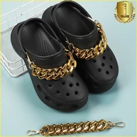 six color metal chain croc charms designer diy shoes party decaration accessories jibb for croc clogs kids boy women girls gifts