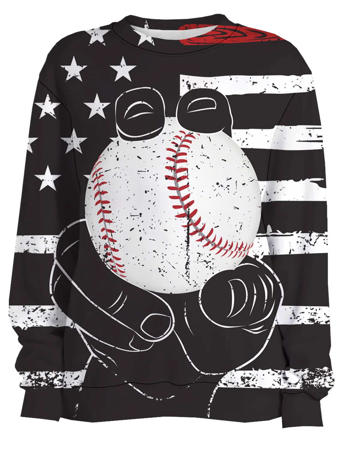 Американский флаг бейсбол спортивная черная рука кофты Топы Блузка 3D цифровой