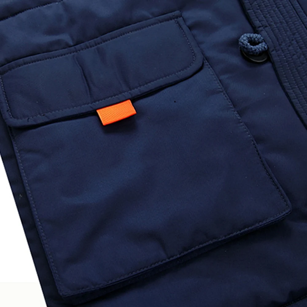 

Warm Pockets Windproof Fit Cotton Down Men Coats Fur Hooded Detachable Outdoor Homme Jackets