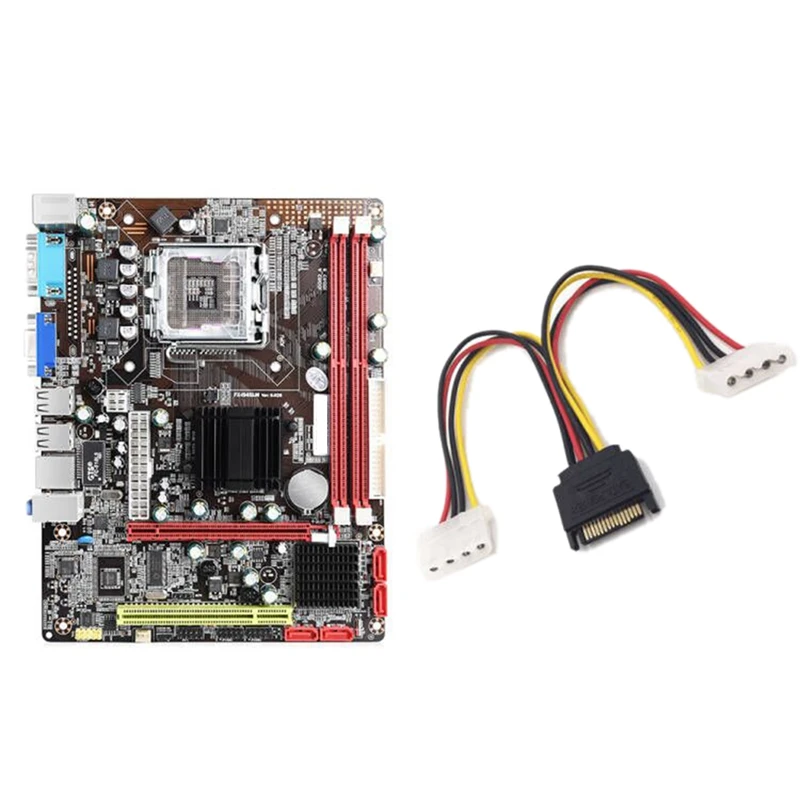 

NEW-945 Desktop Motherboard USB2.0 SATA2.0 DDR2 Dual Channel 4G Mermory for LGA 771/775Mzh+SATA Power Cord