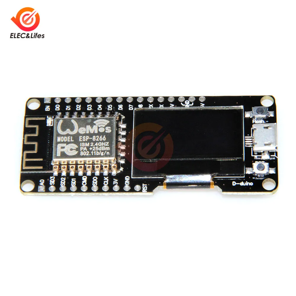 Модуль Wi Fi для Wemos NodeMCU ESP8266 0 96 дюйма OLED дисплей беспроводная плата разработки CP2102