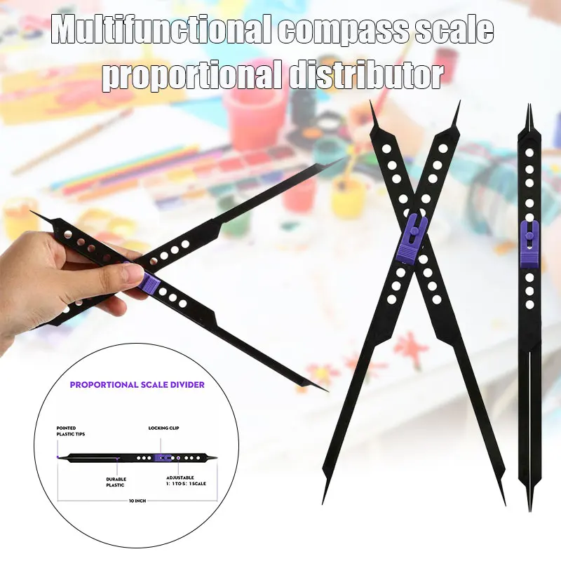 

10 Inches Proportional Scale Divider Drawing Tool For Artists Adjustable Plastic Painting Teaching Tools