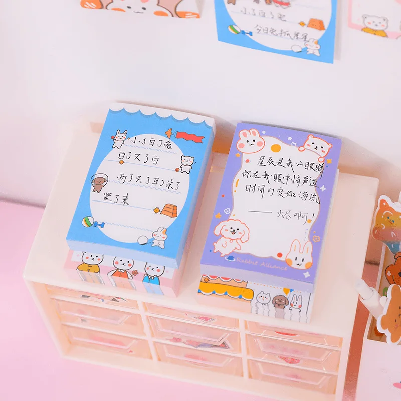 

100 Sheets Kawaii Ins Style Memo Pads Sticky Notes Writing Pad Cute Stationary Study Planner Stickers Office School Supplies