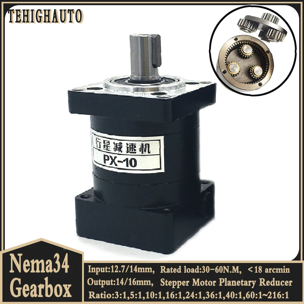 

Nema 34 понижающий редуктор, планетарные редукторы, скорость 30 нм, вход 10:1, 14 мм, редуктор шагового двигателя, Комплекты ЧПУ, редуктор