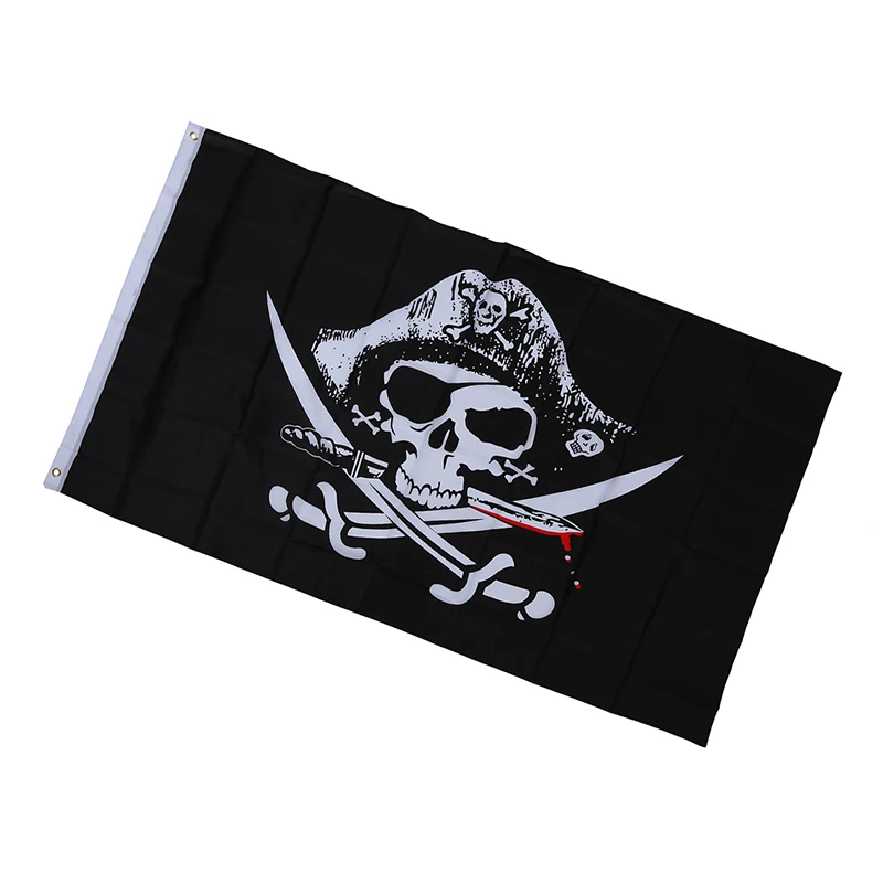 Пиратские флаги Карибский череп пиратский Скелет sabre Jolly roger 150x90 см | Дом и сад