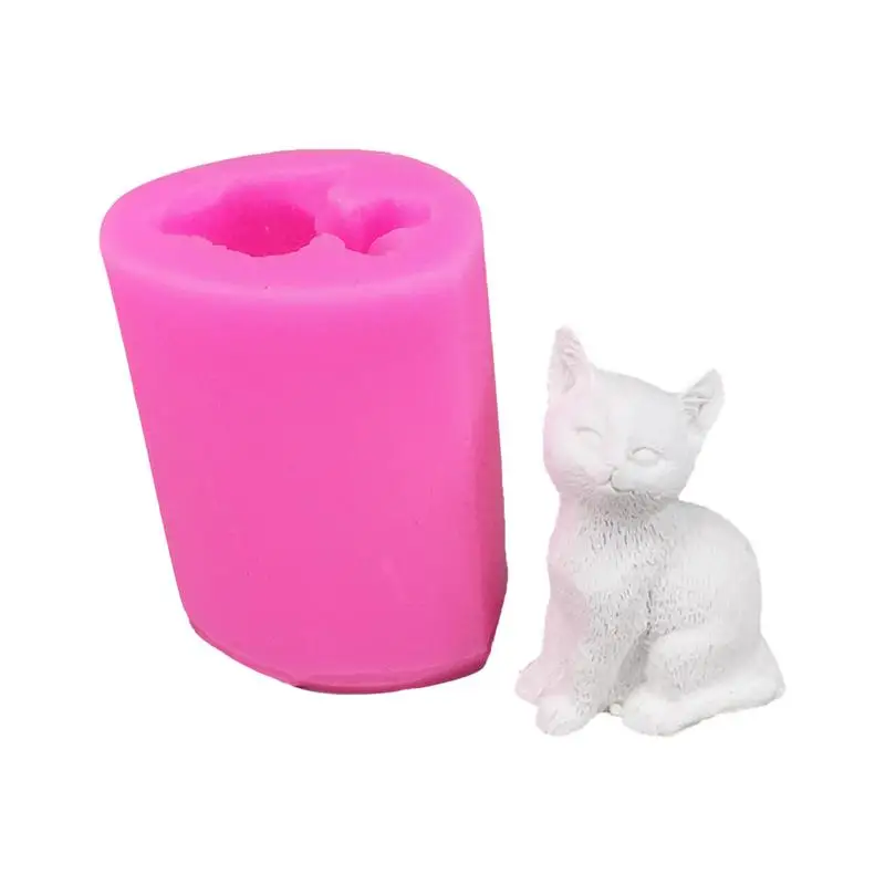 Силиконовая форма для мыла 3D Маленькая Свеча кошка шоколада сделай сам формы