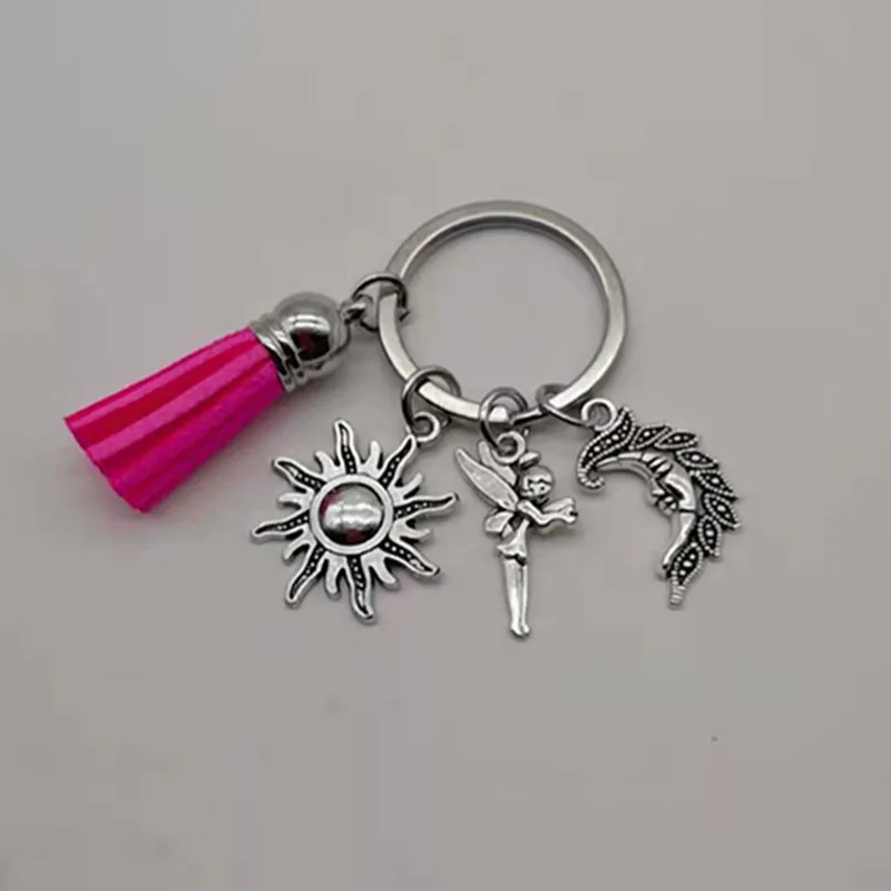 Новая мода брелок с кисточкой солнце луна ангел подвеска сделай сам мужской