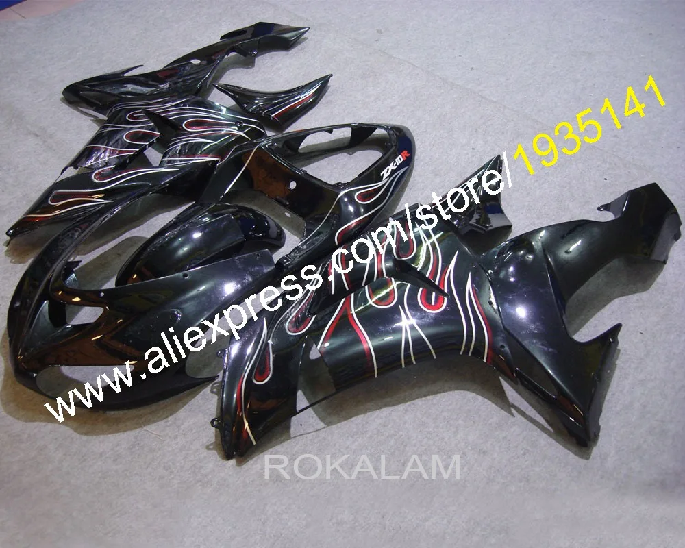 

Черный комплект кузова для Kawasaki Cowling Parts ZX10R NINJA 06 07 ZX-10R 2006 2007 обтекатель ZX 10R (литьё под давлением)