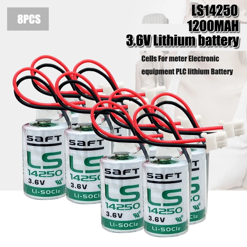8 шт. SAFT 3 6 V LS14250 1/2AA 14250 1200mAh Li-SOCl2 батареи Замена ячейки + вилка для Mac компьютеров