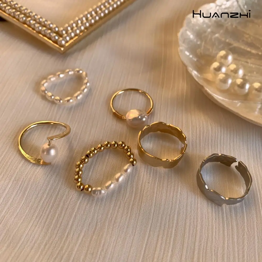 HUANZHI 2020 новые модные пресноводные жемчужины простые круглые геометрические