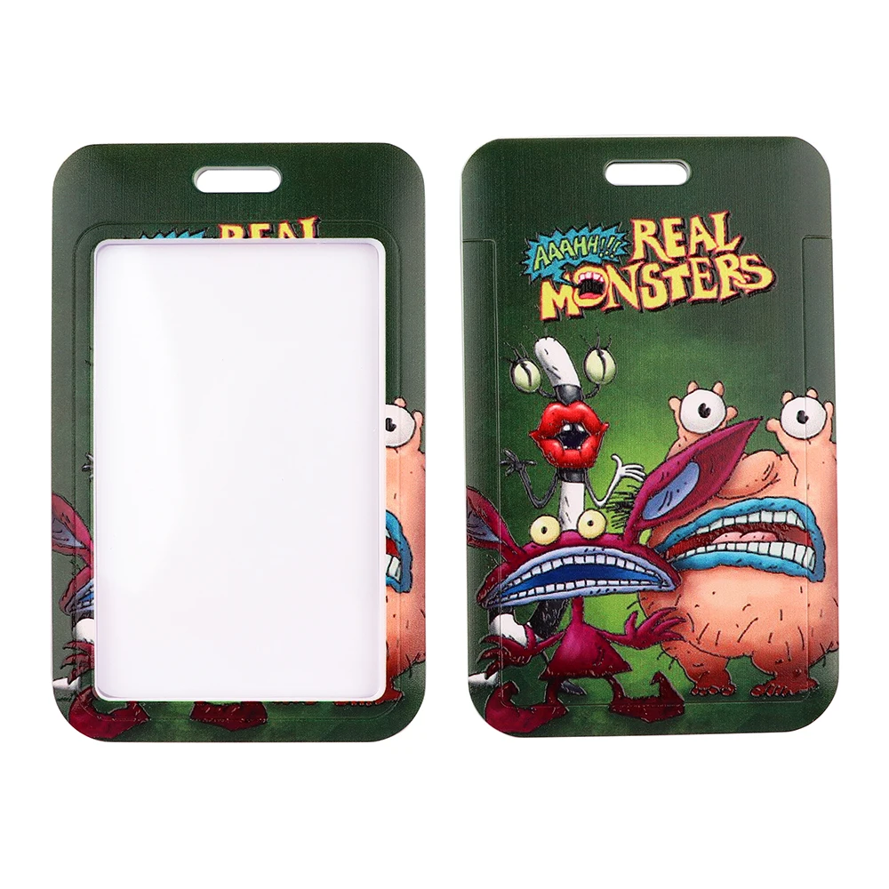 ER1348 Real Monsters Cartoon Lanyard Card Holder Student Hanging Neck Mobile Phone Badge Subway Access | Канцтовары для офиса и