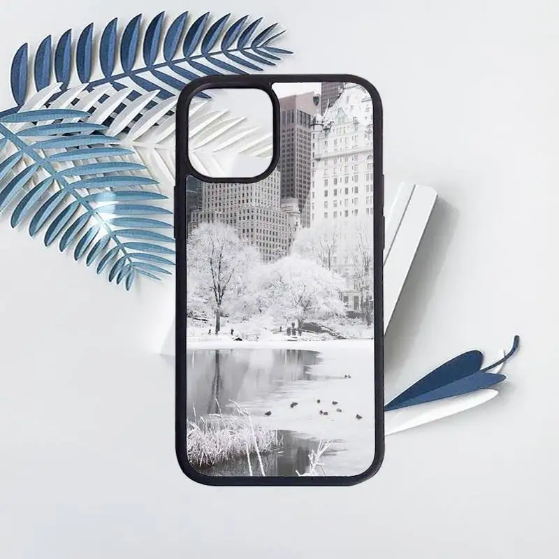 

Winter New York Central Phone Case PC for iPhone 11 12 pro XS MAX 8 7 6 6S Plus X 5S SE 2020 XR