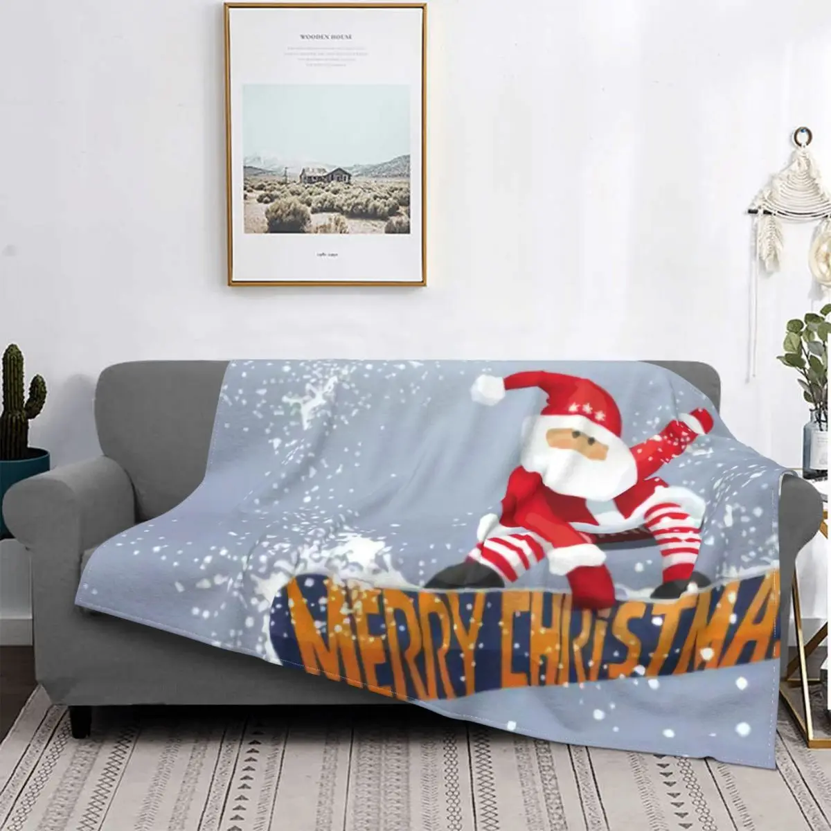 

Manta de Papá Noel для декора общежития, Manta de felpa de algodón Modern para Navidad, primavera и отоние, Бесплатная игра