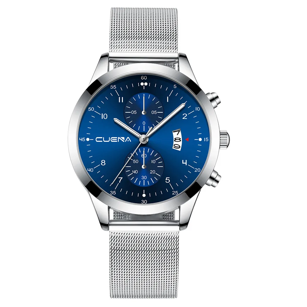 Модные мужские часы топовые брендовые Роскошные наручные кварцевые синие